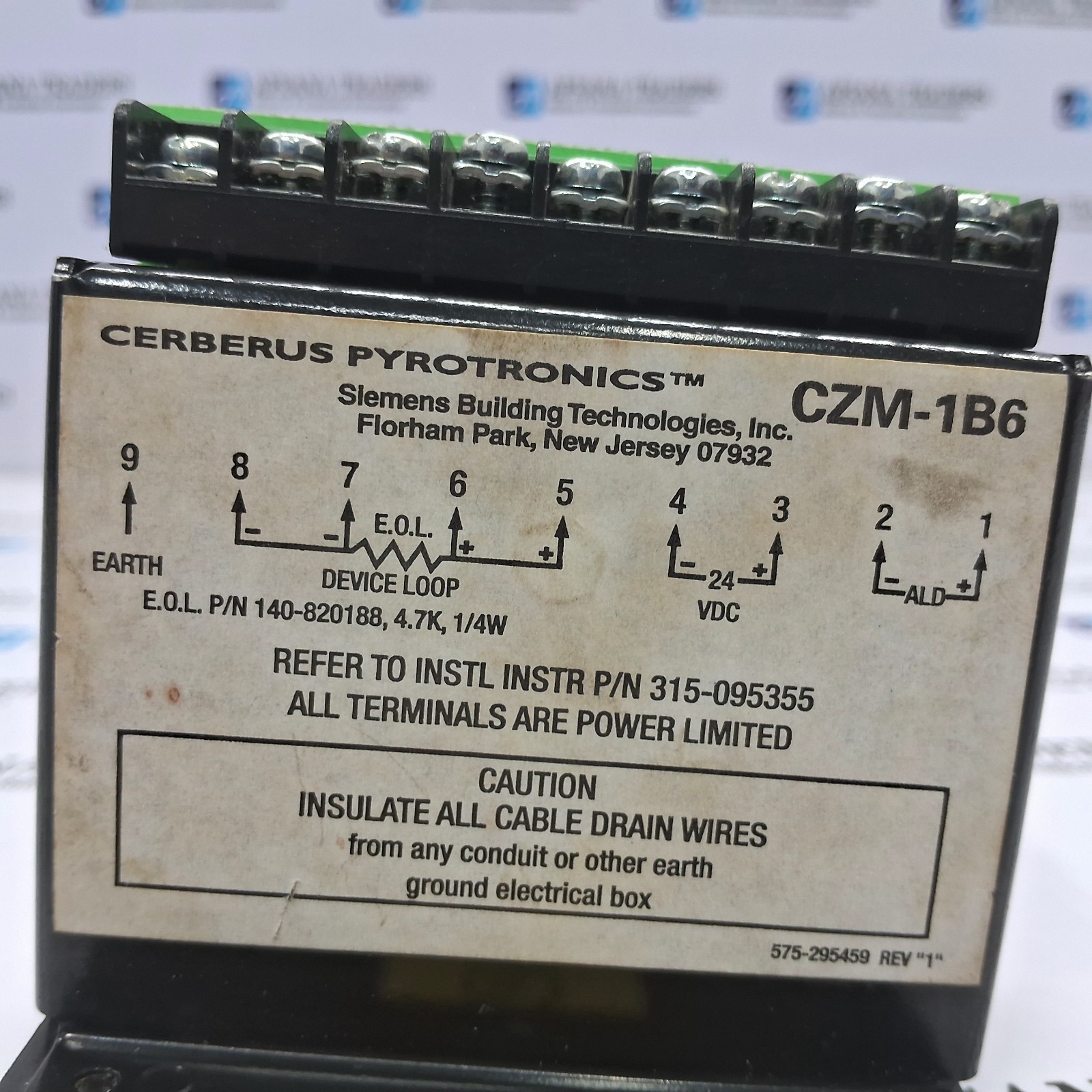 SIEMENS CERBERUS PYROTRONICS CZM-1B6 REMOTE CONVENTIONAL ZONE MODULE