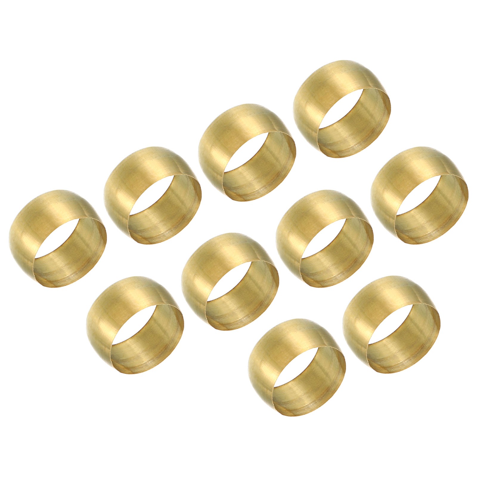 50pcs 10mm Tube OD Brass Compression Sleeves Ferrules Brass Ferrule Fitting