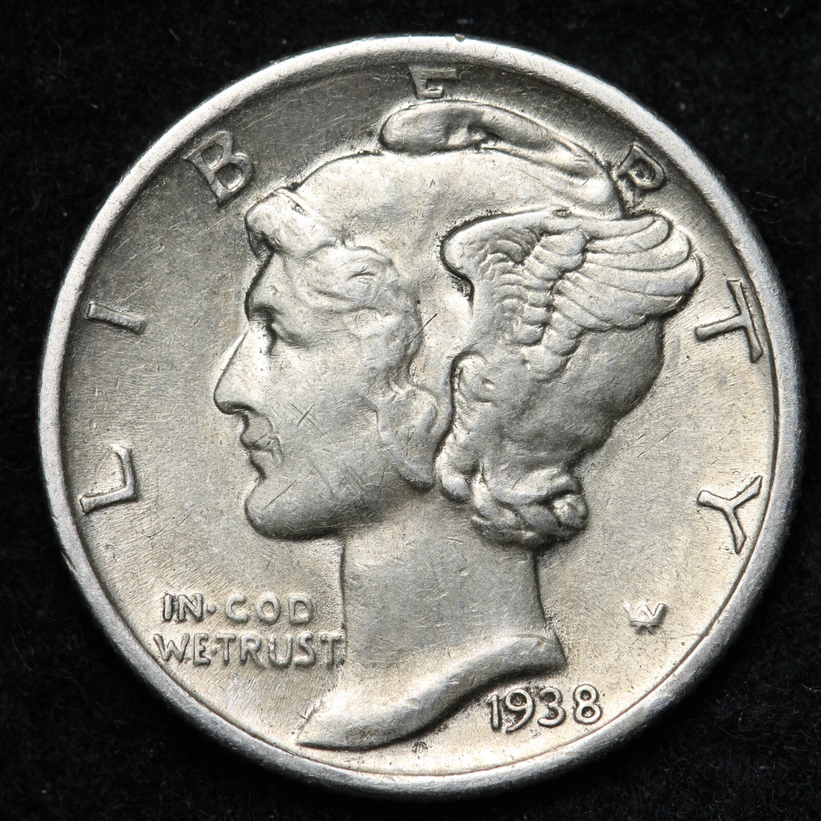 1938-S Mercury Silver Dime CHOICE AU E271 JAM