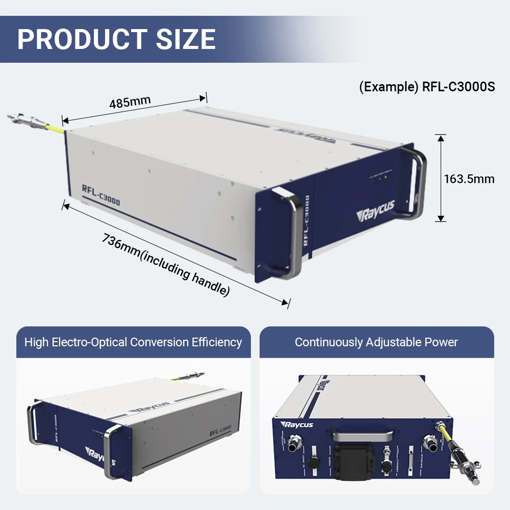 Raycus CW Fiber Laser Source 1000W-3000W Continuous For Laser Cut/Weld Machine