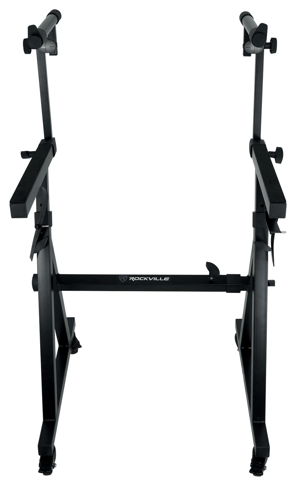 Rockville Z45W Z-Style 2-Tier Keyboard Stand+Wheels Fits Roland VR-09