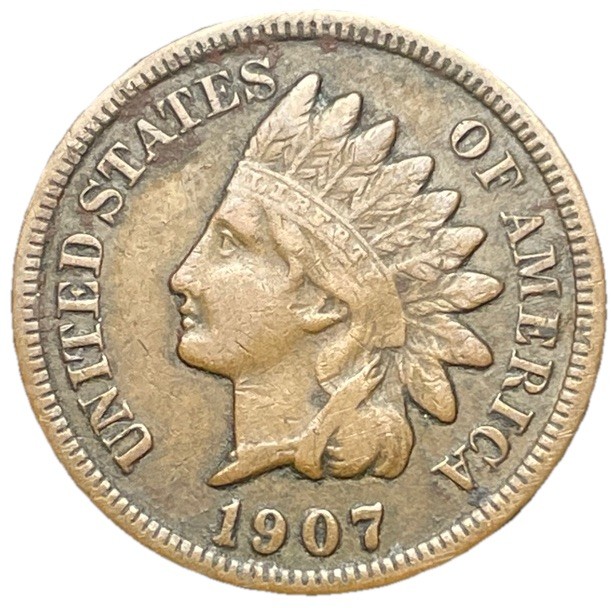 1907 Indian Head Cent Better Detail Old Copper Penny