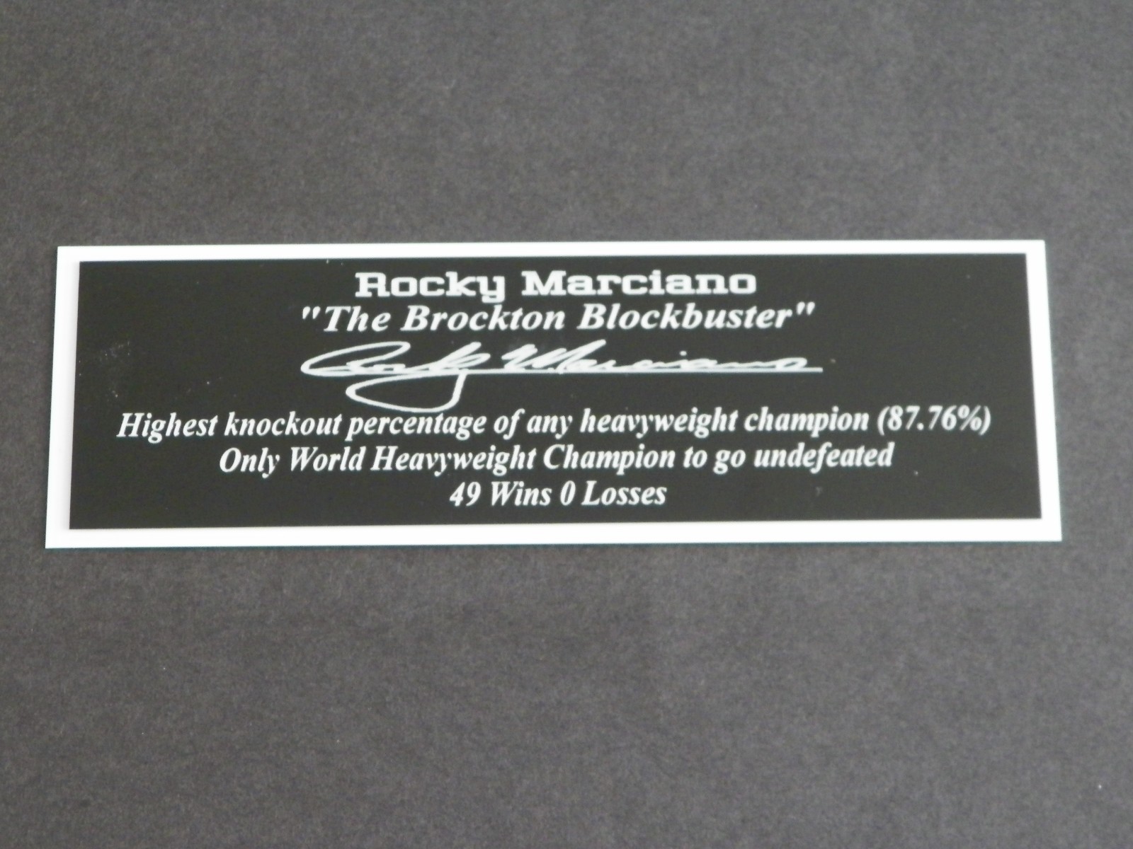Rocky Marciano with Autograph Nameplate Autograph Boxing Gloves Photo