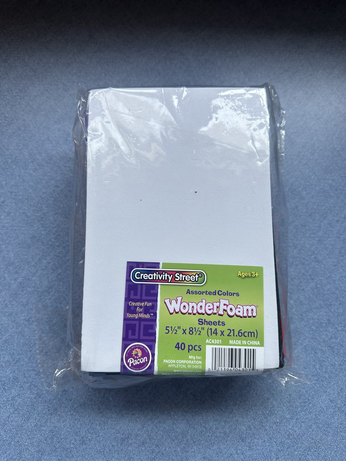 Wonderfoam Sheets Assorted Colors Creativity Street 40 Sheets 5.5”x8.5” New