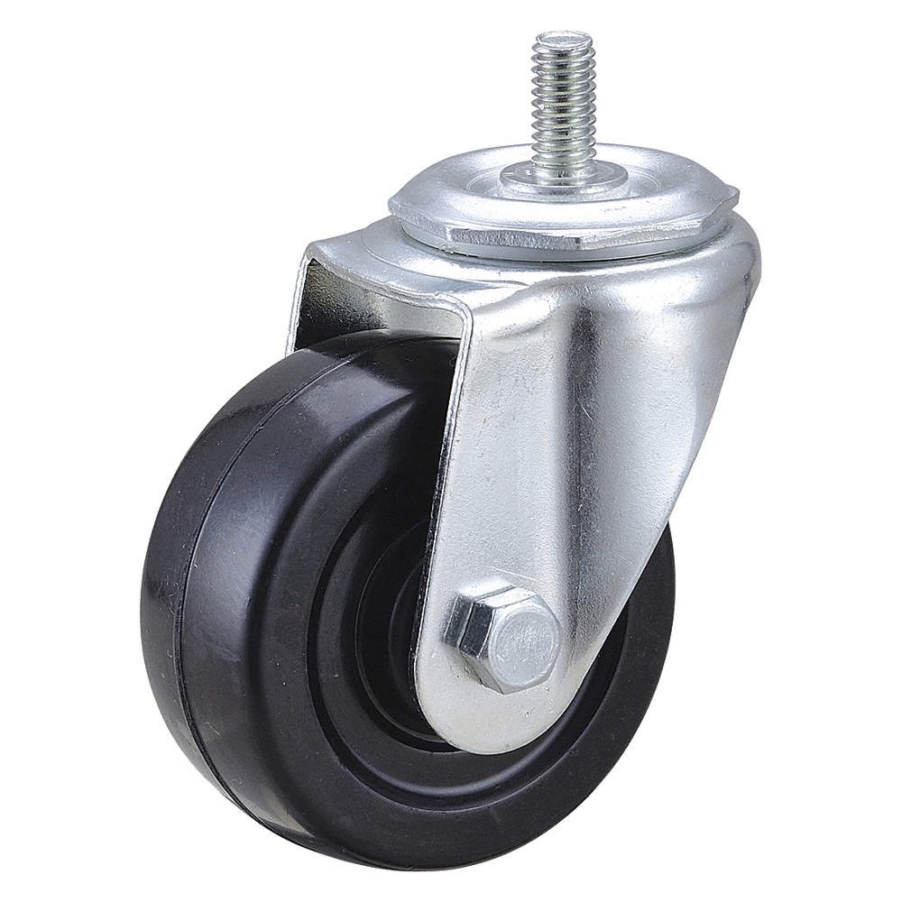 GRAINGER APPROVED 1G010 Stem Caster,3"dia,Rubber,175lb 1G010