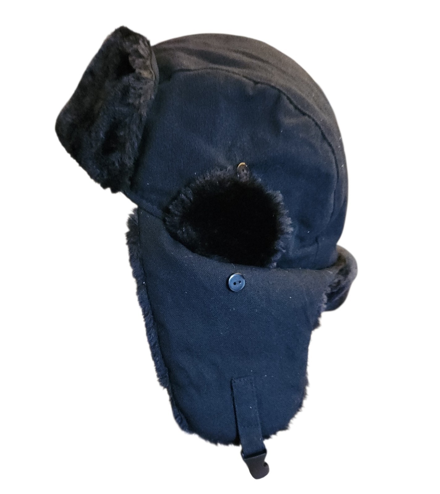 Hot Shot Trapper Hat Black Faux Fur Thinsulate Insulation Ear Flaps Size L/XL