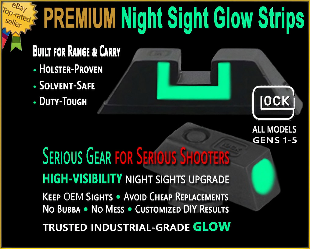 GLOCK Night Sight Upgrade DIY PREMIUM GL🟢W G17 G19 G19X G20 G21 G22 G23 G26 G48