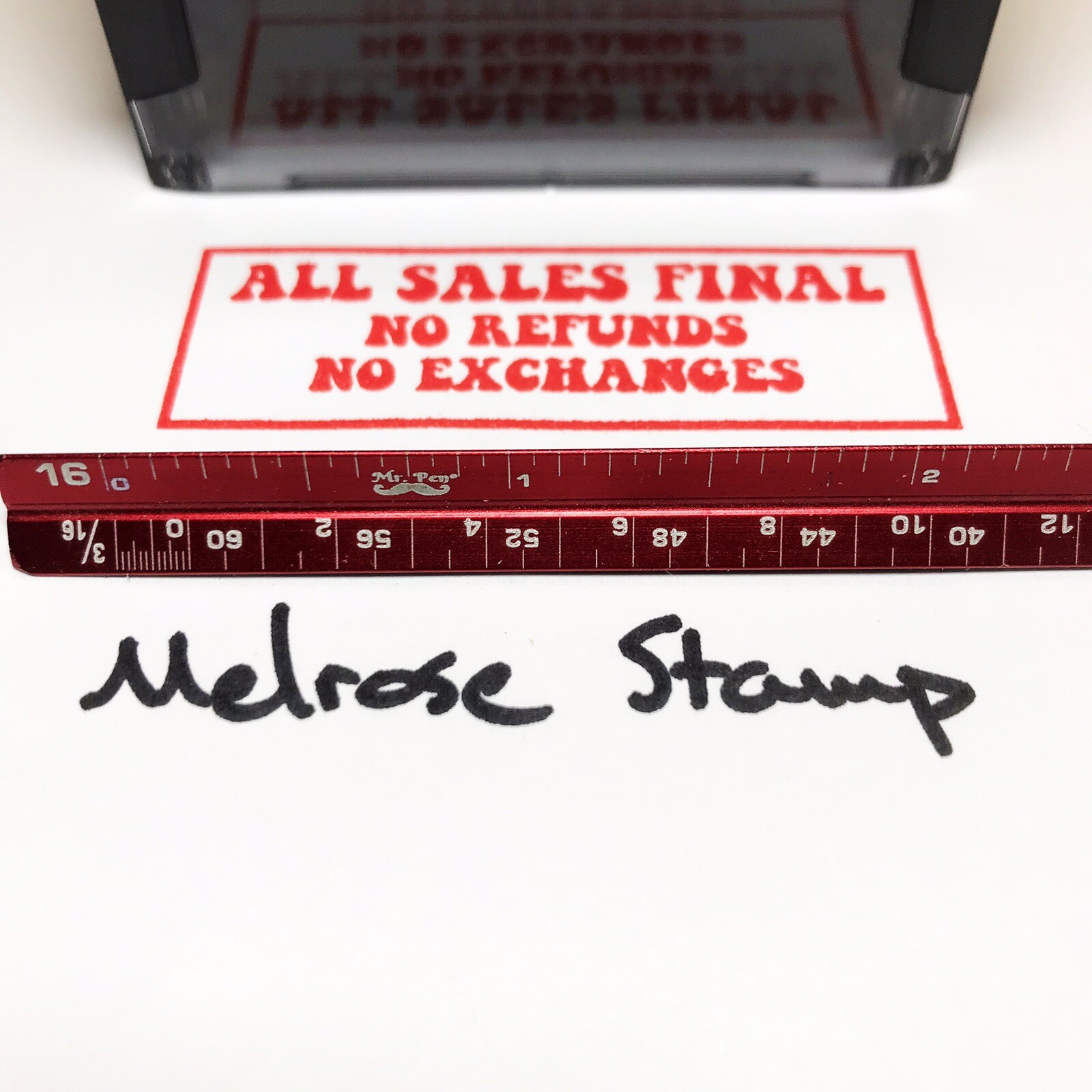 All Sales Final No Refunds No Exchanges Rubber Stamp Red Ink Self Inking