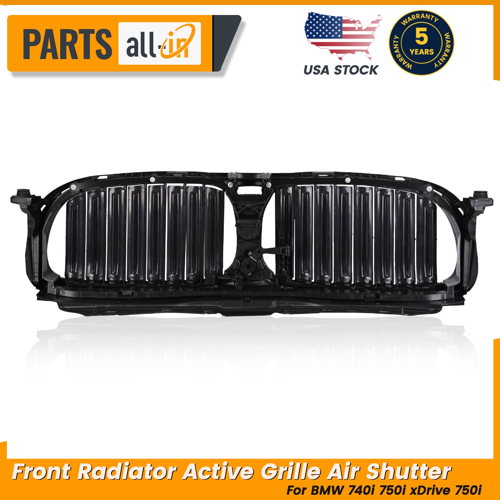 Front Radiator Active Grille Air Shutter For BMW 740i 750i xDrive 750i 2016-2019