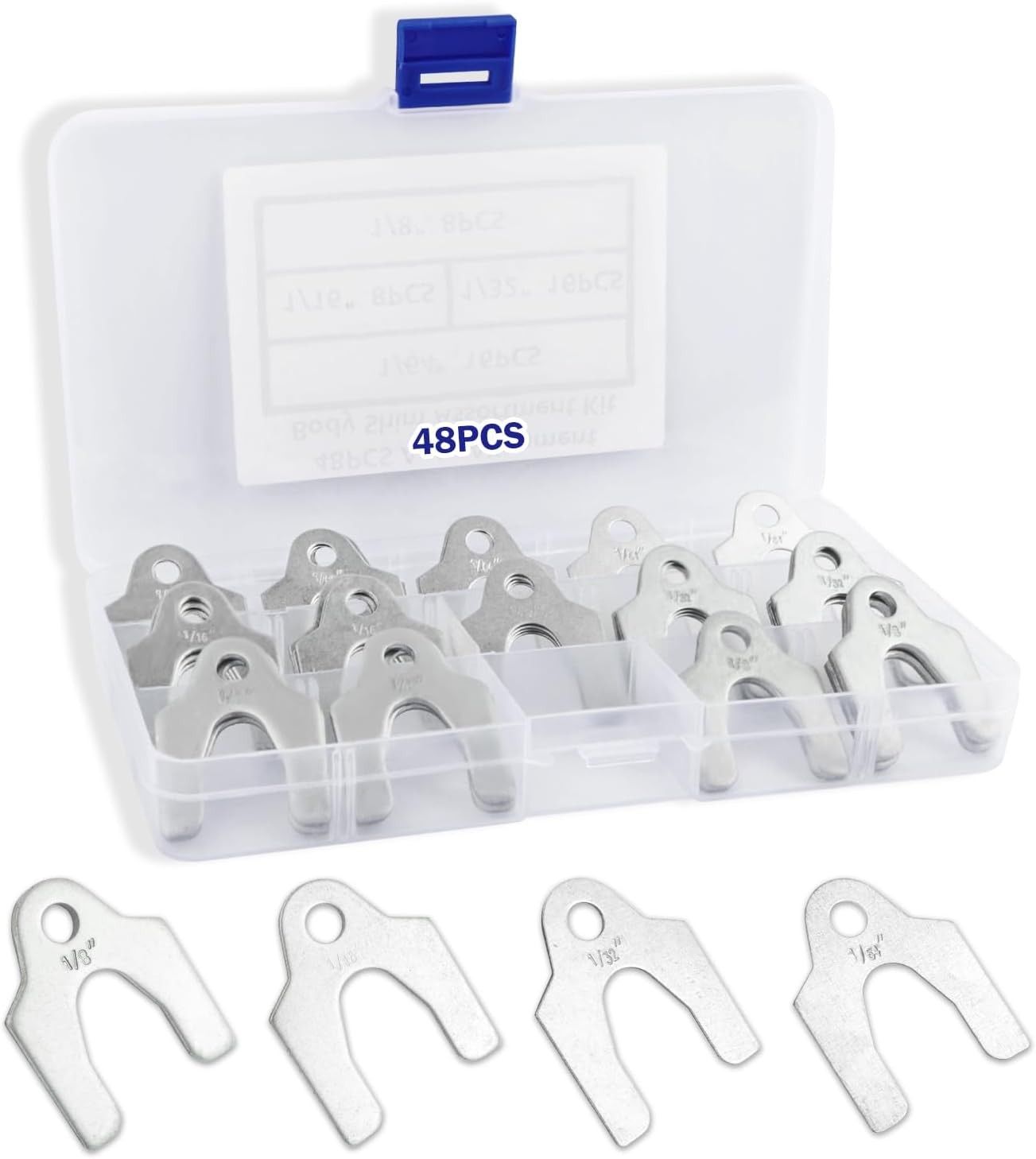 48PCS Metal Shims for Auto Alignment Body,Metal Shims for Leveling with 1/8" 1/1