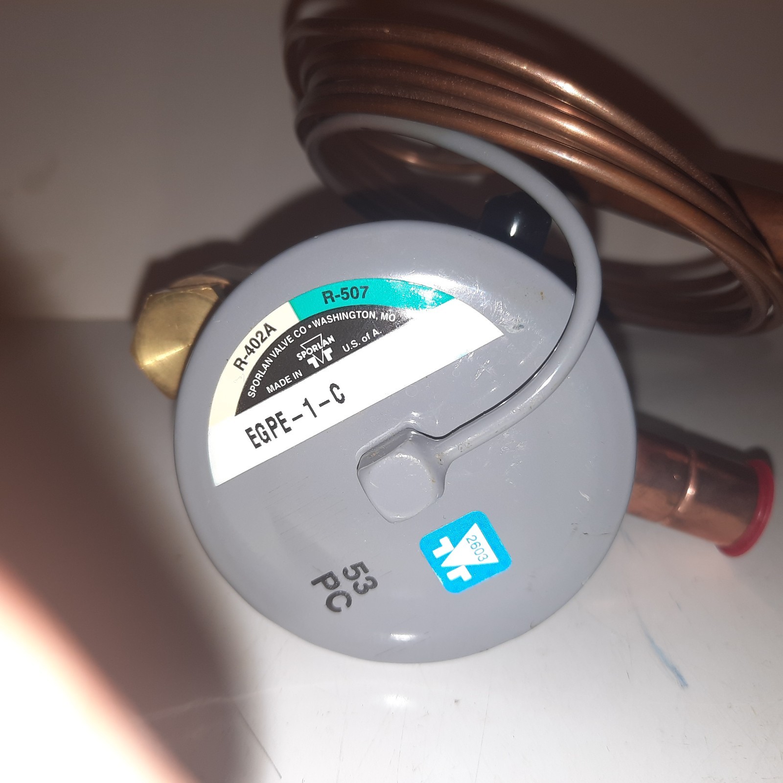 SPORLAN   EGPE-1-C 1 TON THERMOSTATIC EXPANSION VALVE; R402A & R-507  R-404A