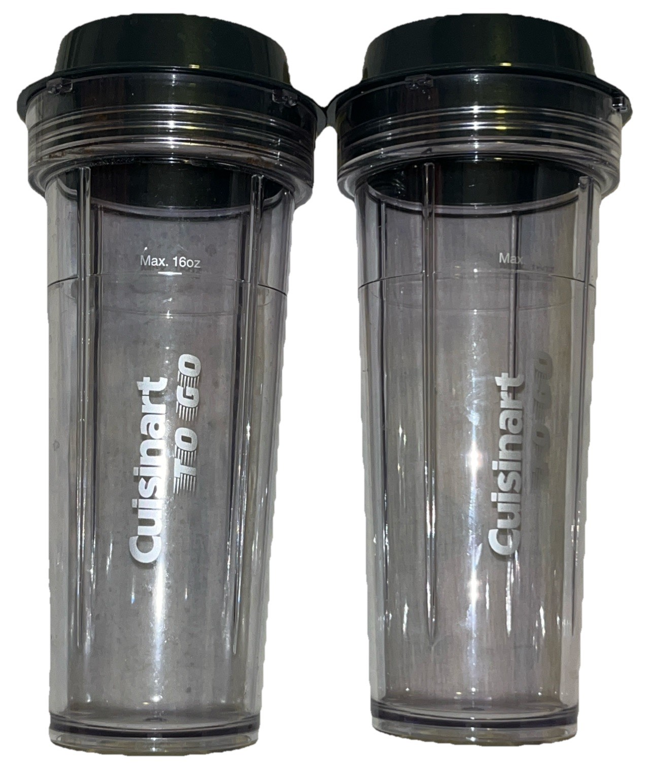Set of Two Cuisinart To-Go Blender Cups 16 oz With Lids - New without packaging