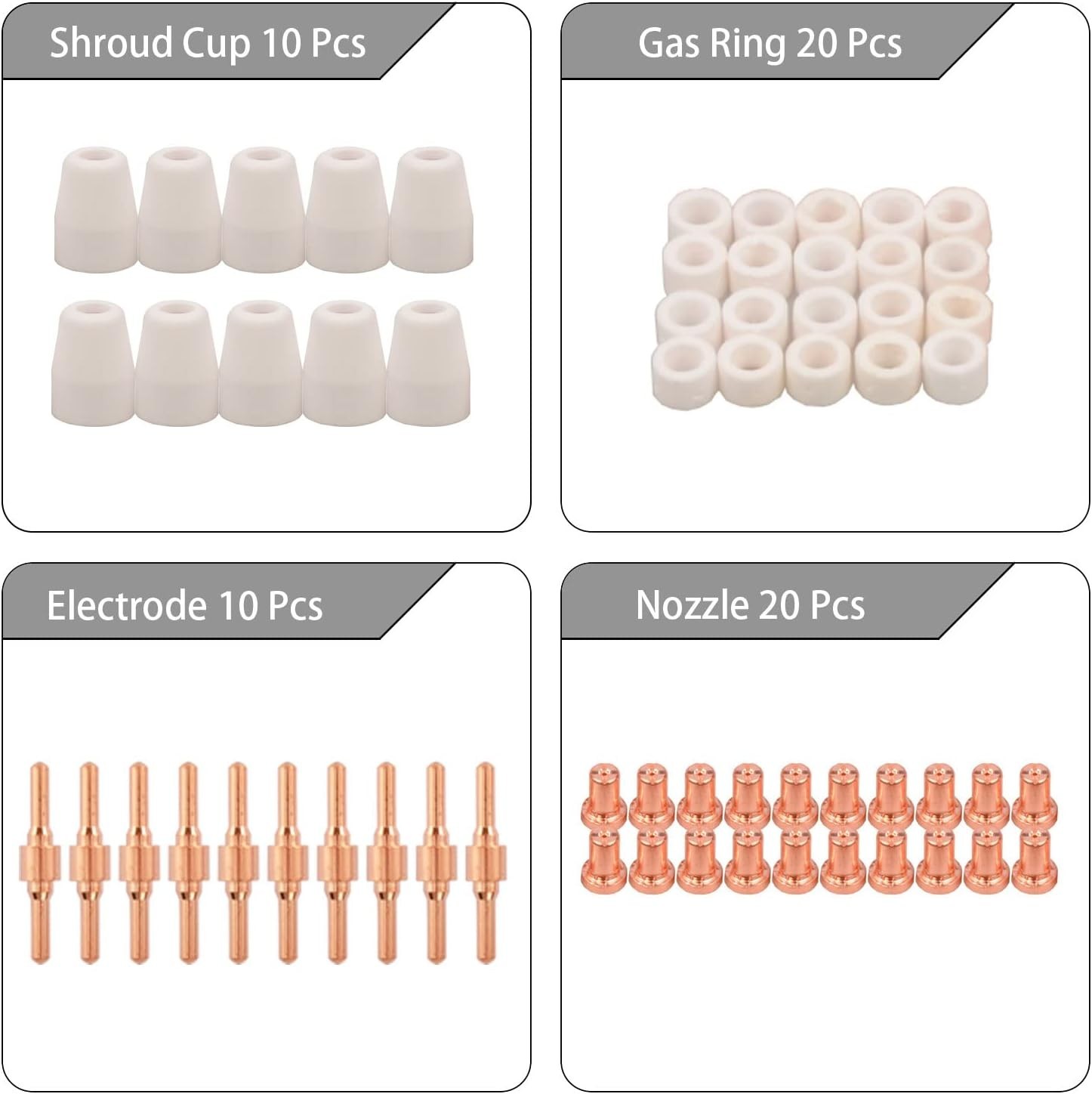 All-in-One 60pcs Extended Plasma Cutting Tips and Consumables for Precision Work