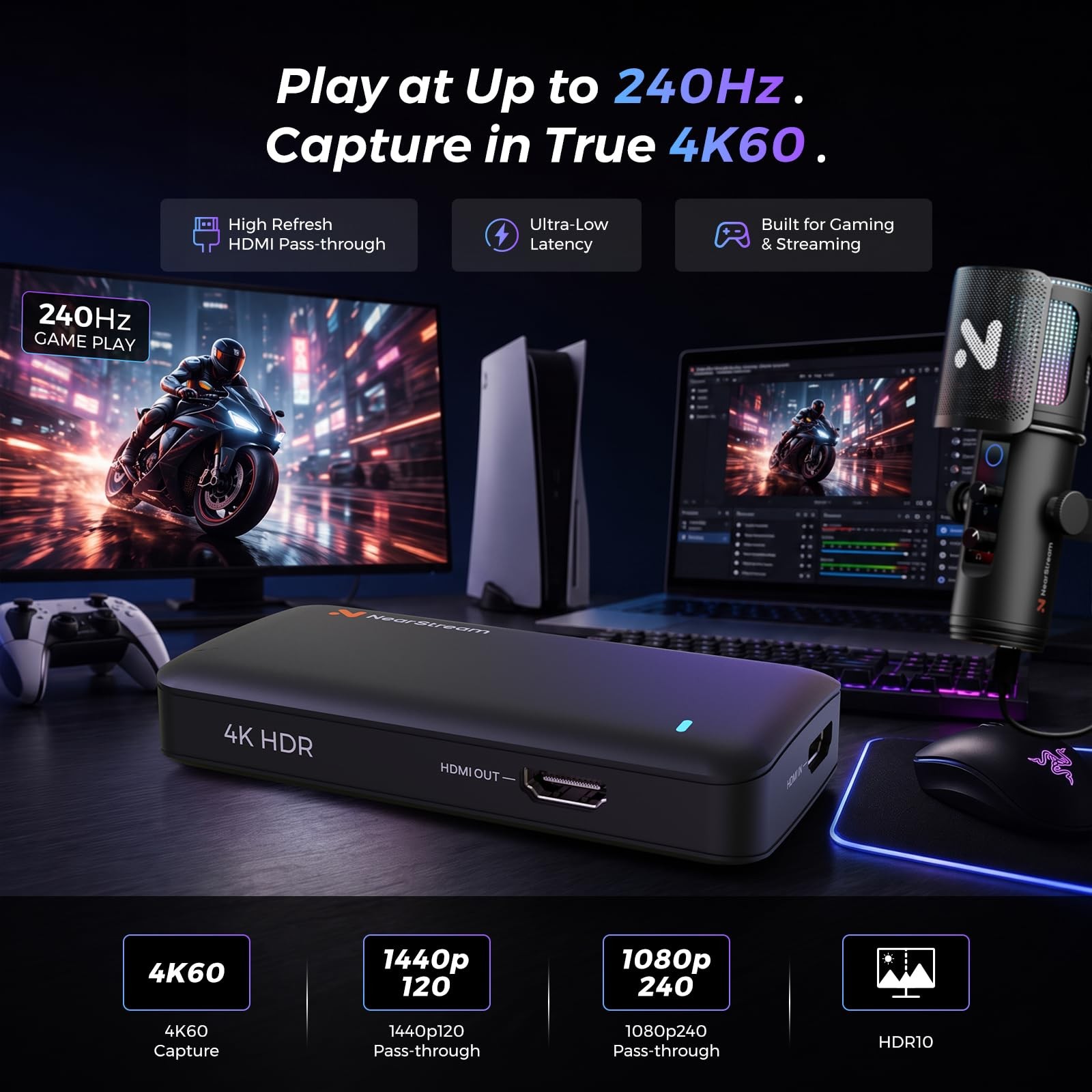 CCD30 4K60 Capture Card for PS5, Xbox, Switch, PC/Mac/Linux