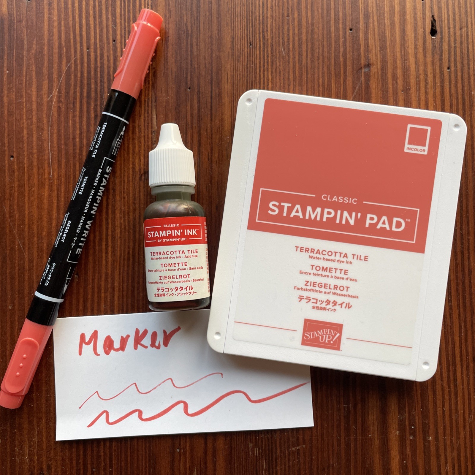 Stampin’ Up! TERRACOTTA TILE Classic Stampin' Ink Pad Refill Bottle & Marker