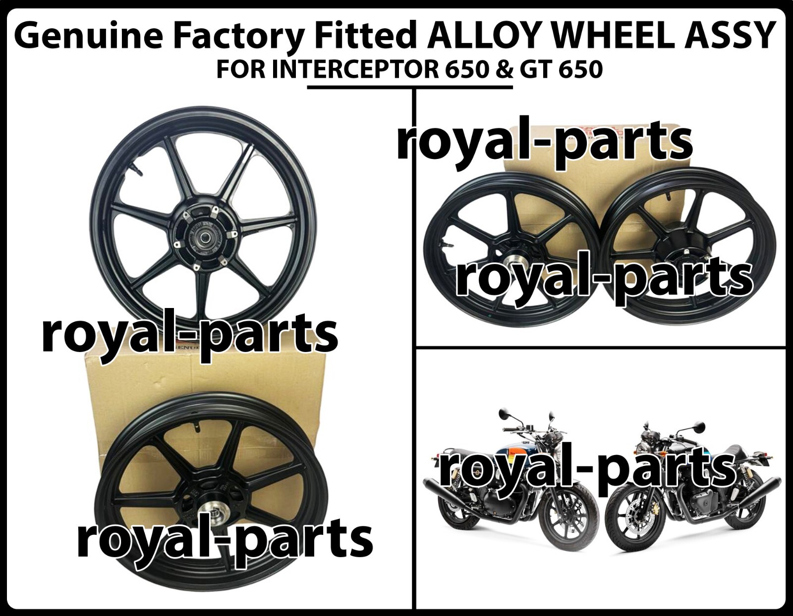Company Fitted "Alloy Wheel Pair" Fit For Royal Enfield Interceptor 650 & GT 650