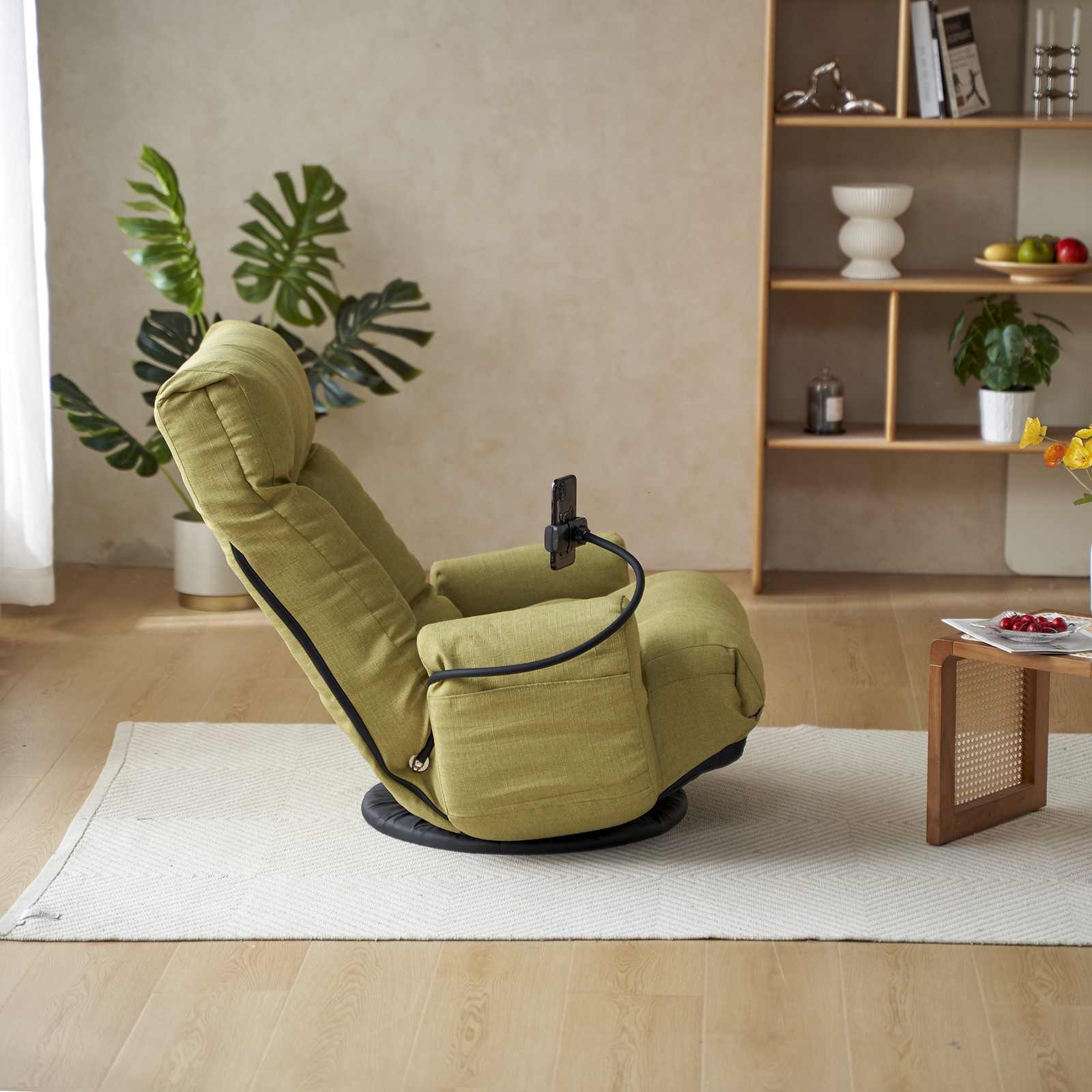 Adjustable Lounge Sofa Chair 360 Rotatable Recliner Green
