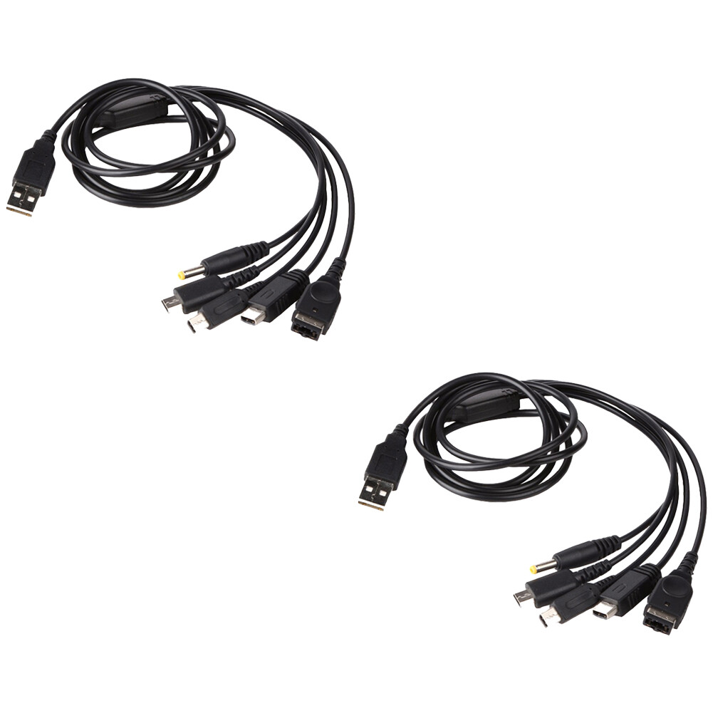 US 2-4Pc 5-in-1 USB Cable Nintendo 3DS, GBA SP, DS, DS Lite, DSi, 3DS XL, 2DS XL