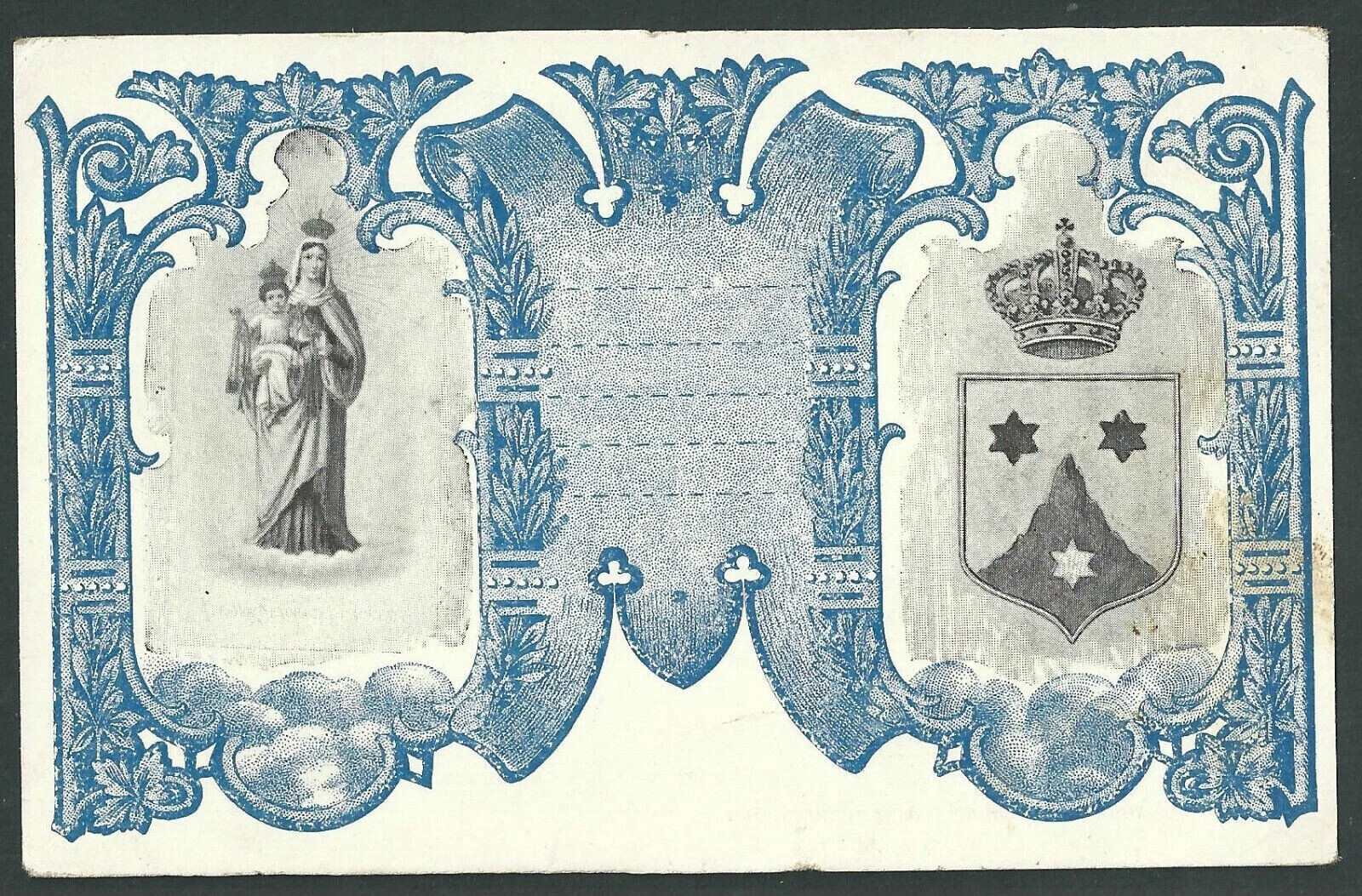 Holy card antique postale Virgin del Carmen estampa santino image pieuse