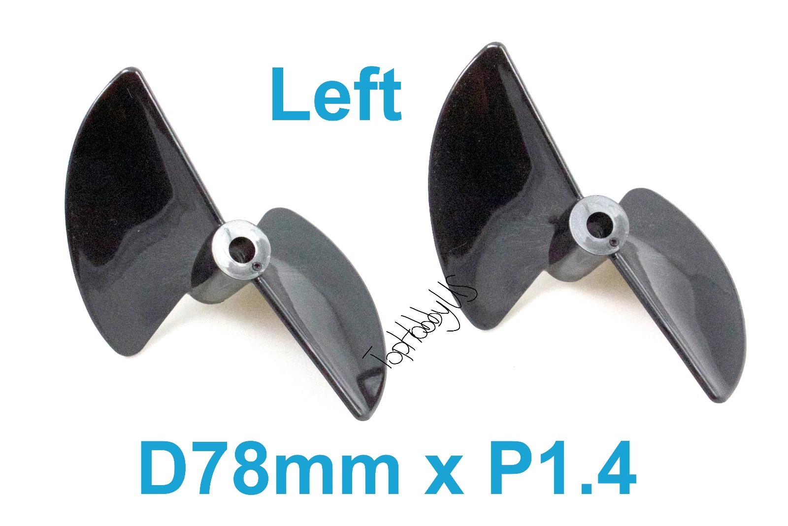2PCS D78mm 2-Blades P1.6 RC Boat Propeller (678-2) 5mm Shaft  (US SELLER/SHIP)