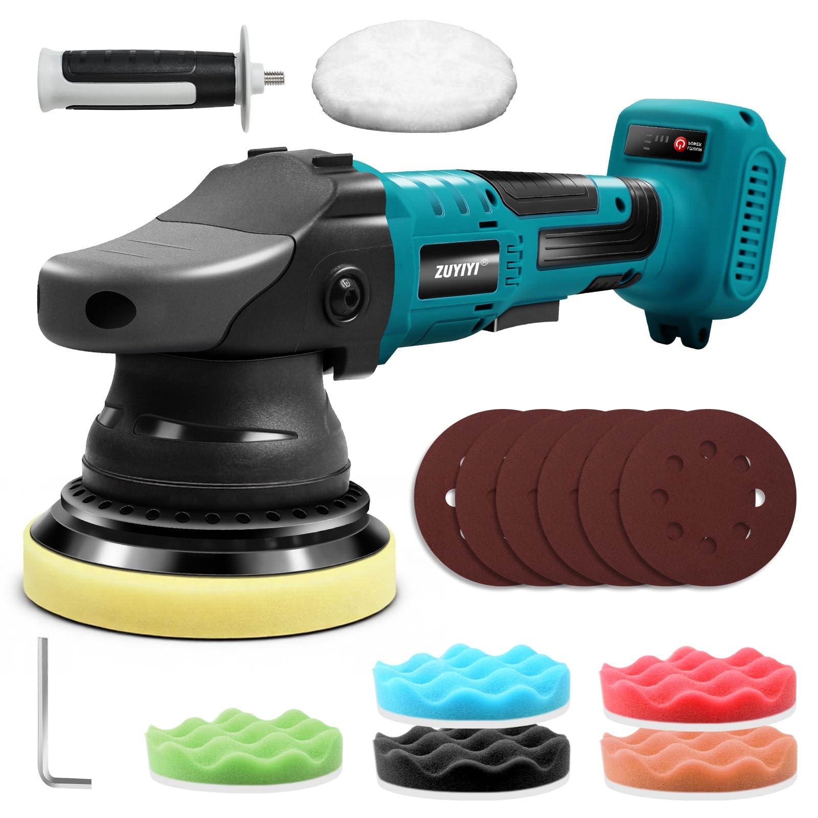 Cordless Buffer Polisher for Makita 18V Battery, 5 Inch Orbital Polisher, 3 V...
