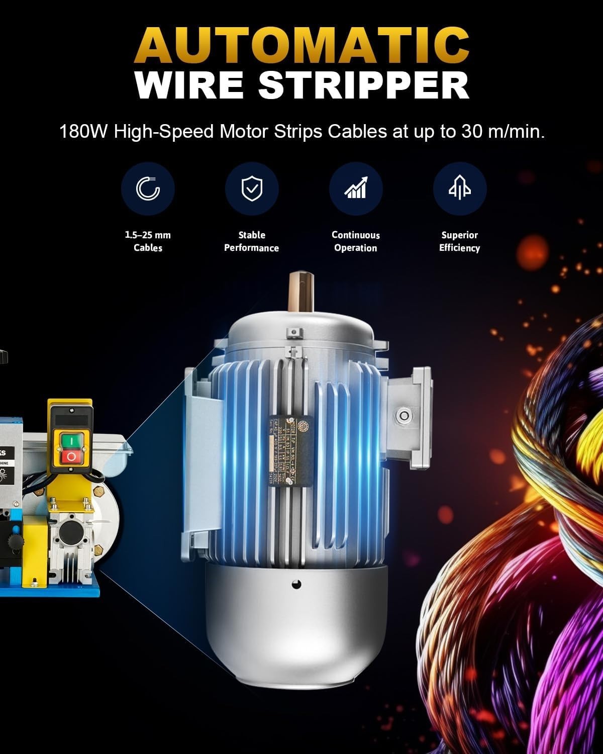 Efficient Wire Stripping Tool - 98 ft./min. Speed