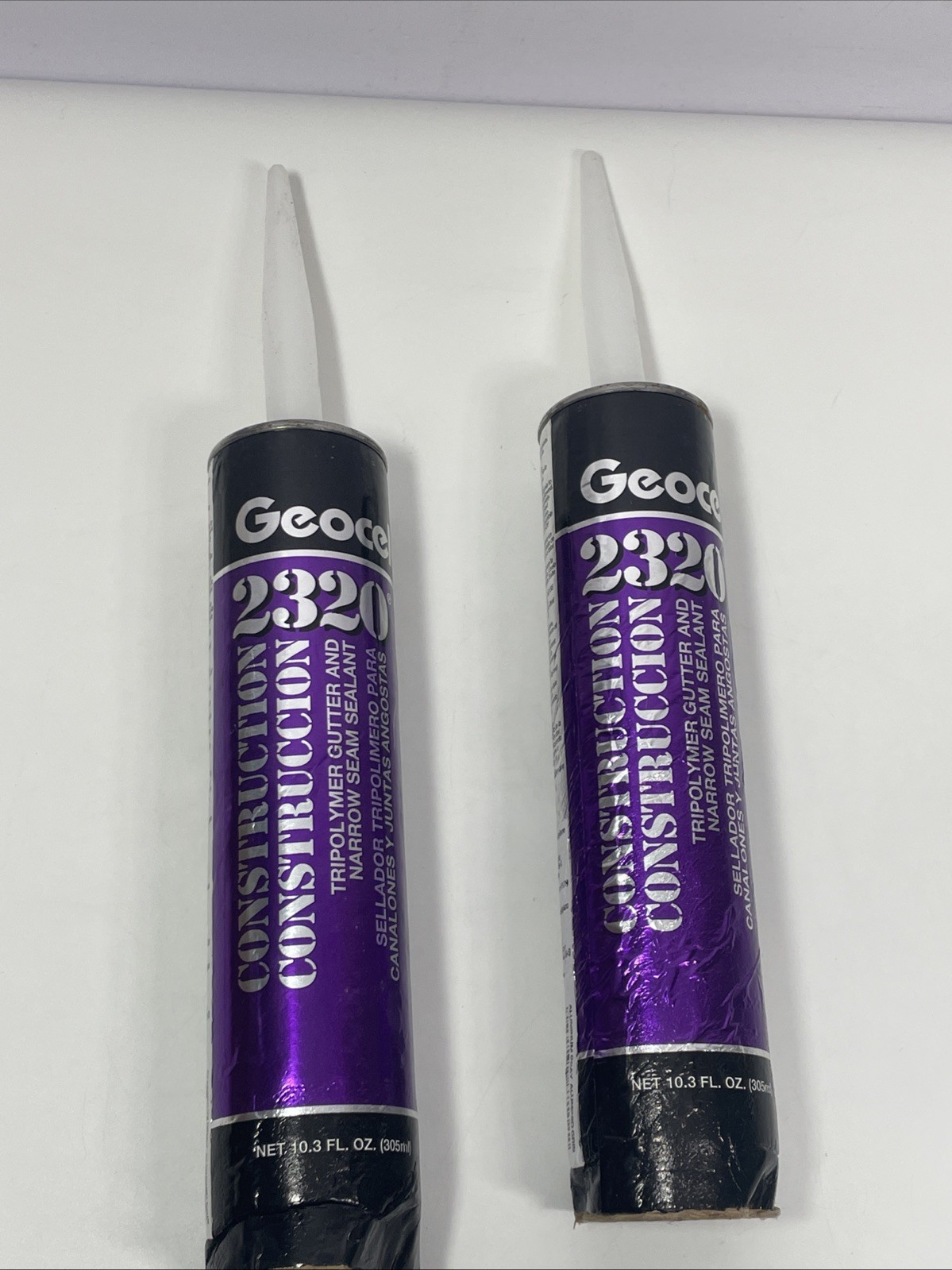 Geocel 2320 Gutter & Narrow Sealant Aluminum Gray 10.3 Oz Lot of 2 New