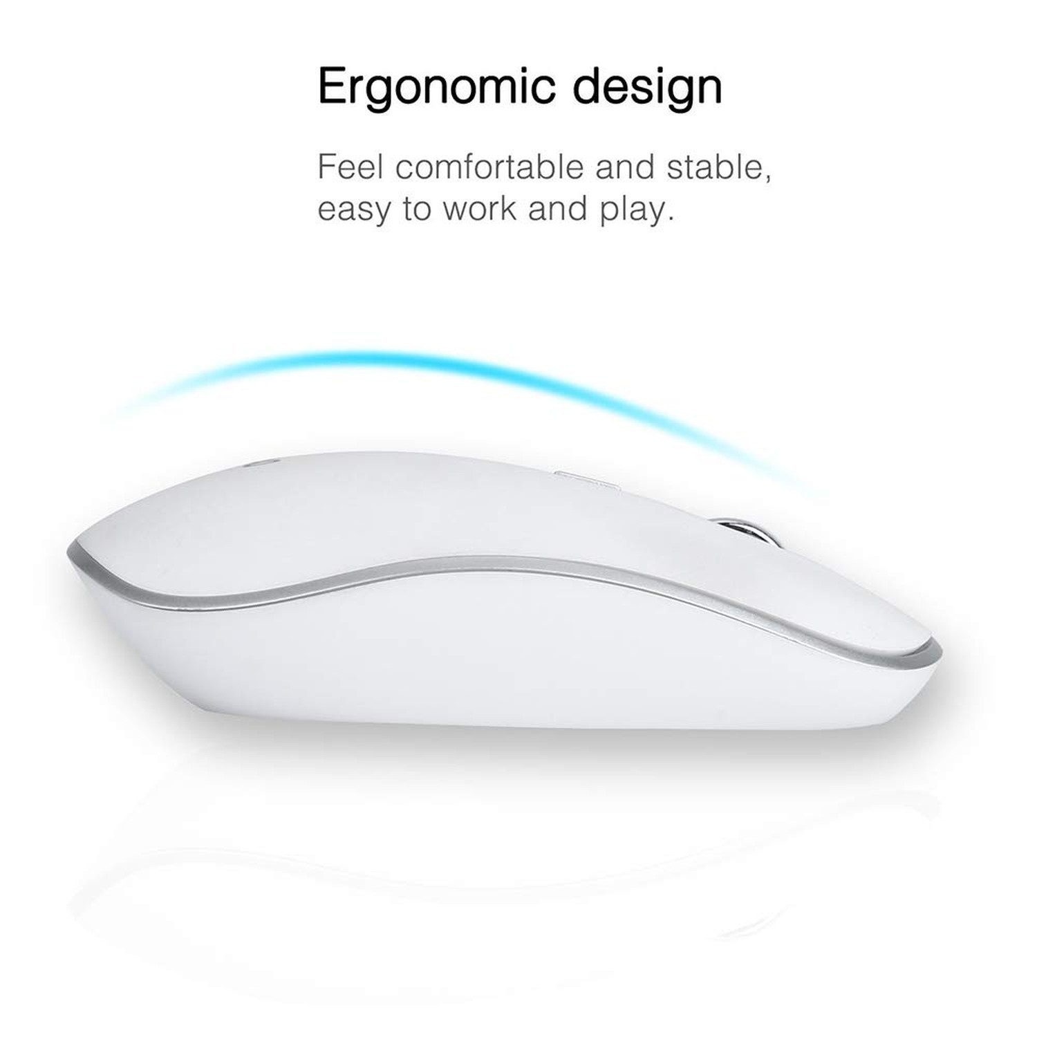 Wireless Keyboard and Mouse Combo with USB C & USB A Receiver-Full Size Type ...