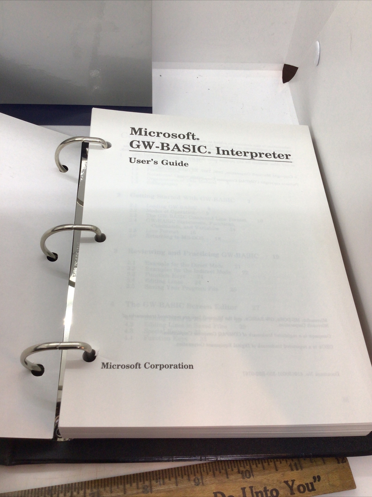 Microsoft MS-DOS & GW-BASIC User's Guide In Hard Cover Protective Case 1986 MINT