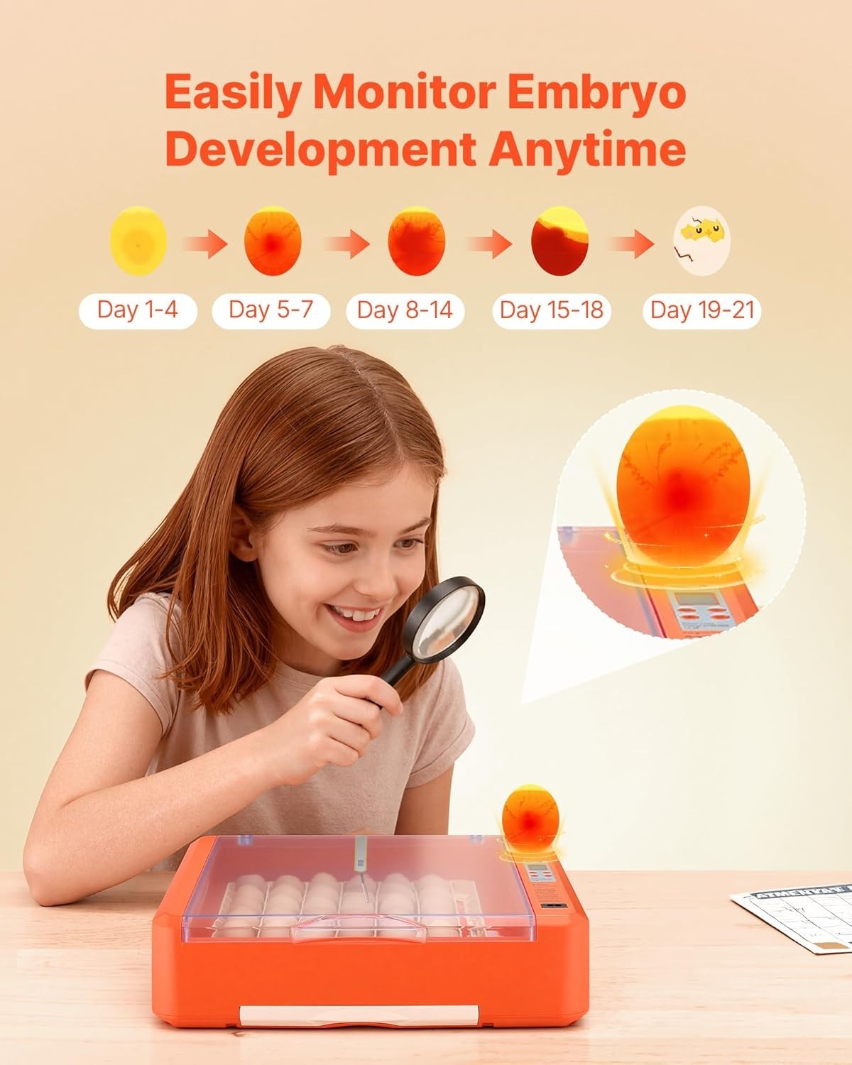 MATICOOPX 20 Egg Incubator with Humidity Display Egg Candler Automatic Egg Turne
