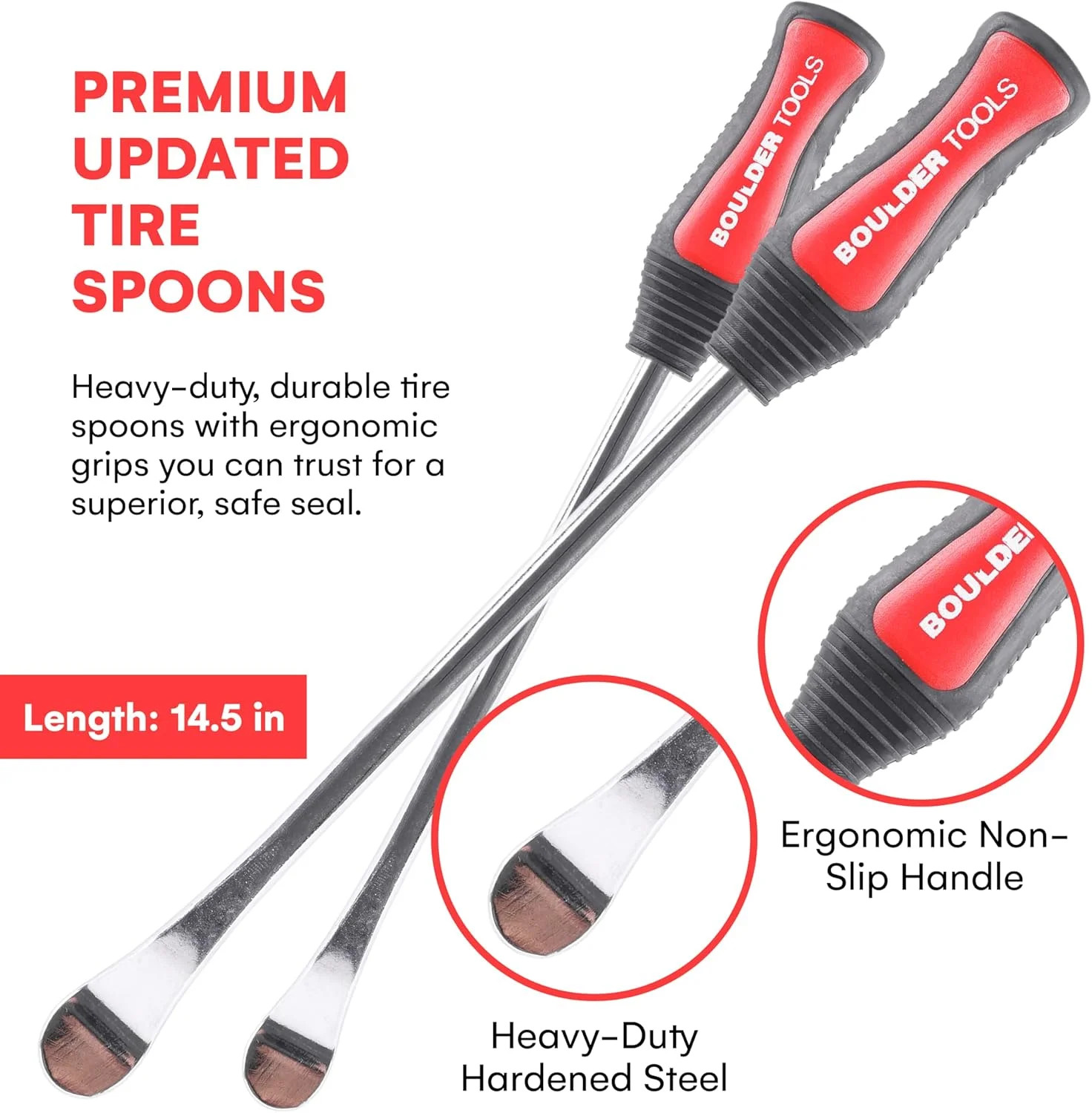 Boulder Tools Tire Spoons - Tire Changing Tool - Motorcycle Tire Spoons - Durabl