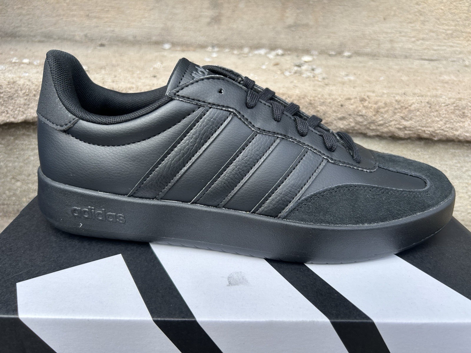 Adidas Barreda Shoes Black Leather Suede Sneakers JR1321 Men's Sneakers gazelle