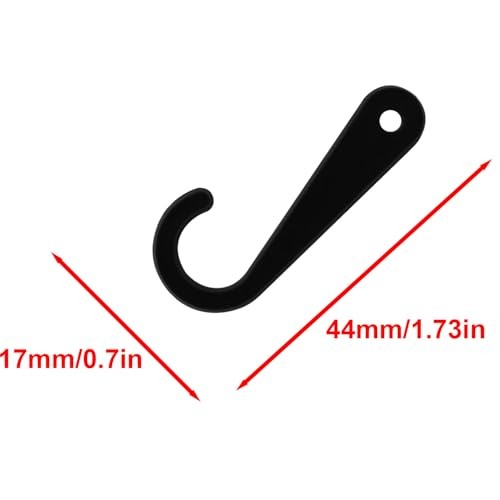500pcs Sock Display Hooks 1-3/4 Inch Plastic J-Hooks for Sock Hat Black