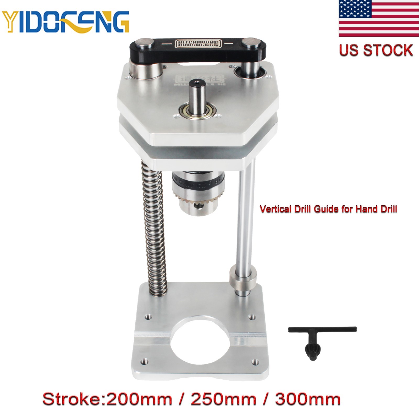 【US】Vertical Drill Guide,   Heavy-Duty Metal Drilling Jig 1.5-10mm Clamping Rang