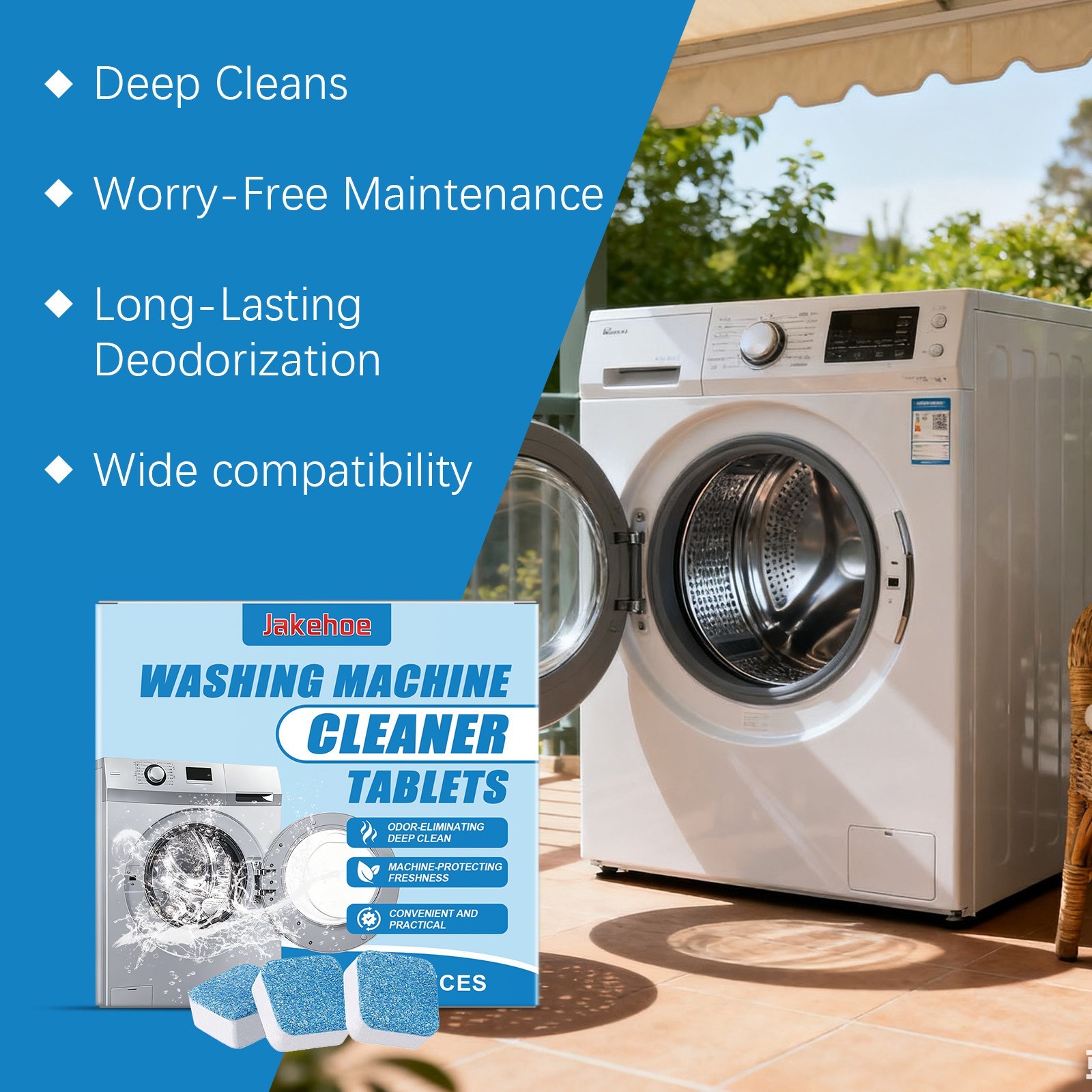 Washing Machine Cleaner, Deodorizer & Descaler 12/24/36-Pack - 1 Year Supply