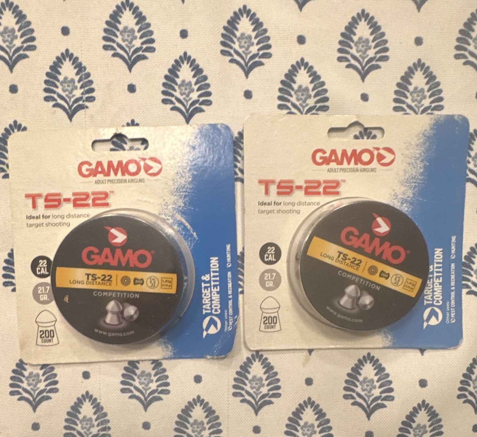 Gamo TS-22 .22 Cal target and competition 2 Tins, 200 Count Each