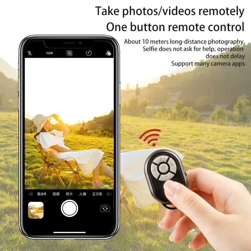 Bluetooth Remote Shutter Camera Controller for iPhone Android Selfie