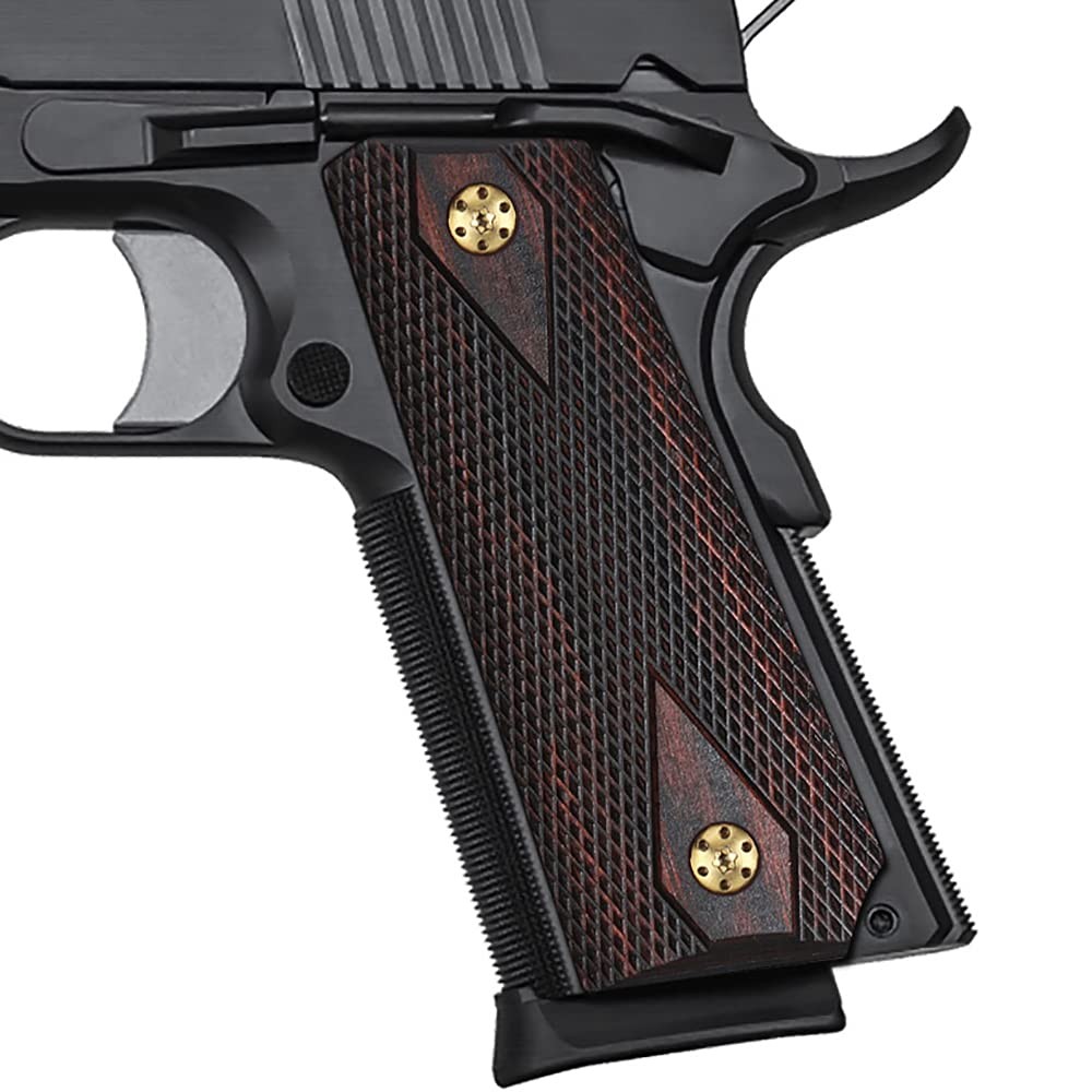 Cool Hand 1911 Rosewood Slim Grips, Screws Included, Full Brown