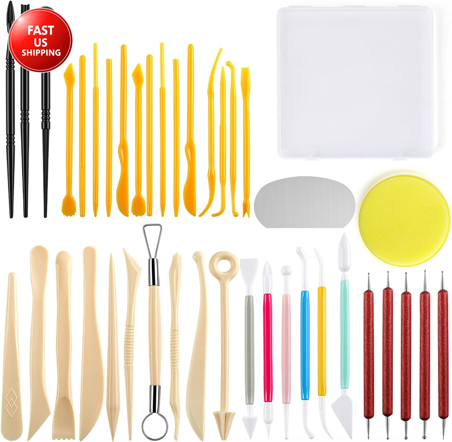 Clay Tools Kit, 40PCS Pottery Tools for Kids and Adults, Air Dry Polymer Clay To
