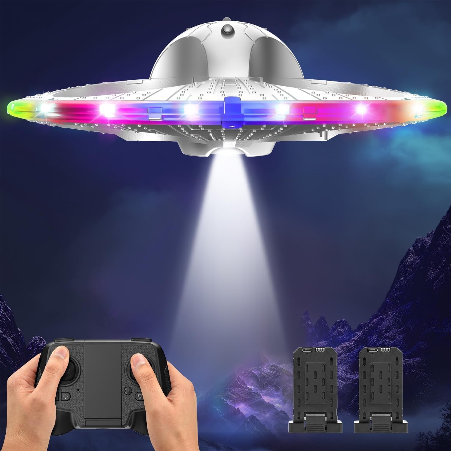 Exciting 10-Inch UFO Drone for Kids – Includes Dual Batteries & Stunning Tricks
