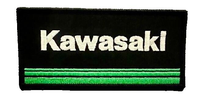RIVETING KAWASAKI MOTORCYCLES EMBROIDERED IRON-ON PATCH...PATCH
