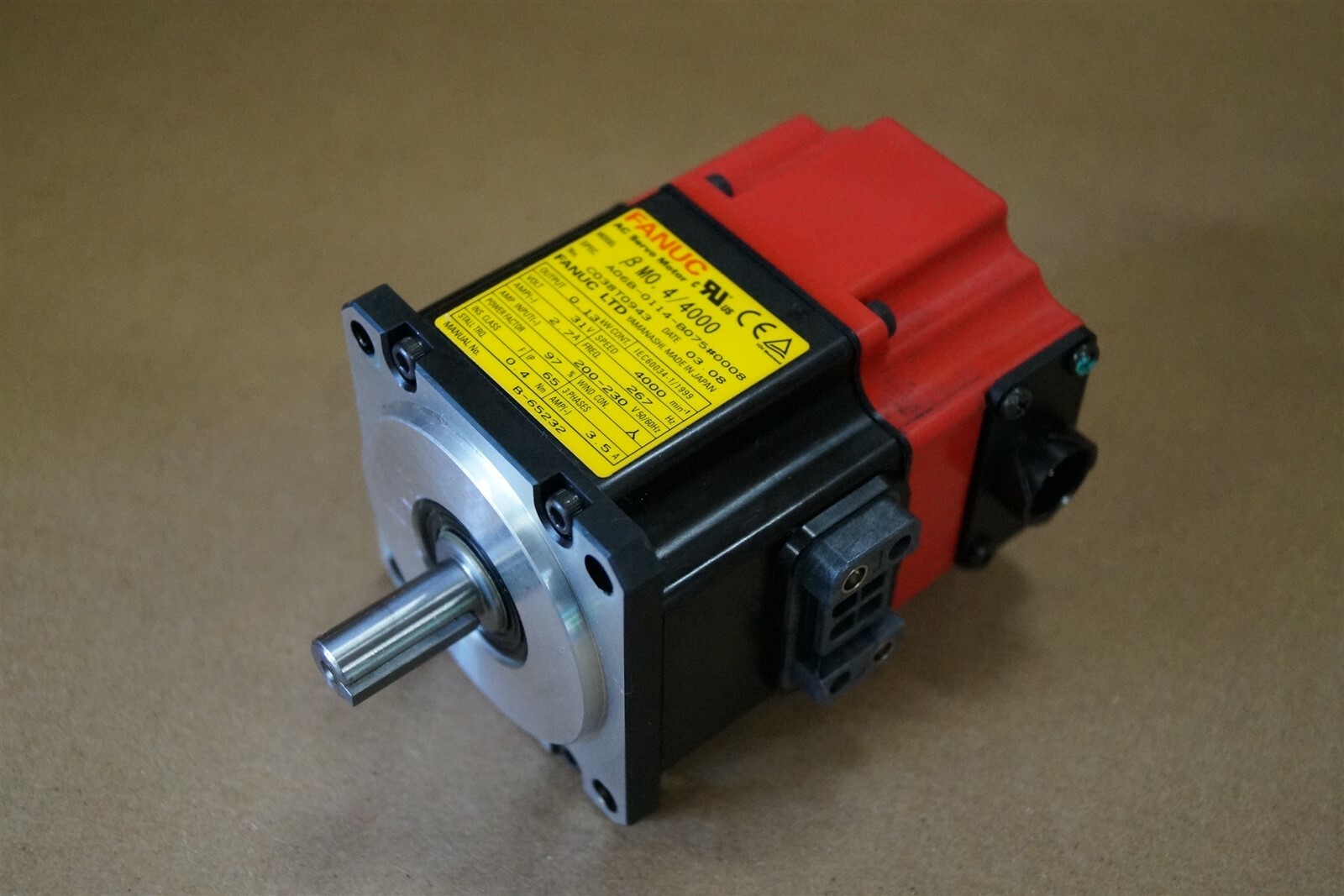 Fanuc Robotics AC Servo Motor A06B-0114-B075 #0008 LR Mate
