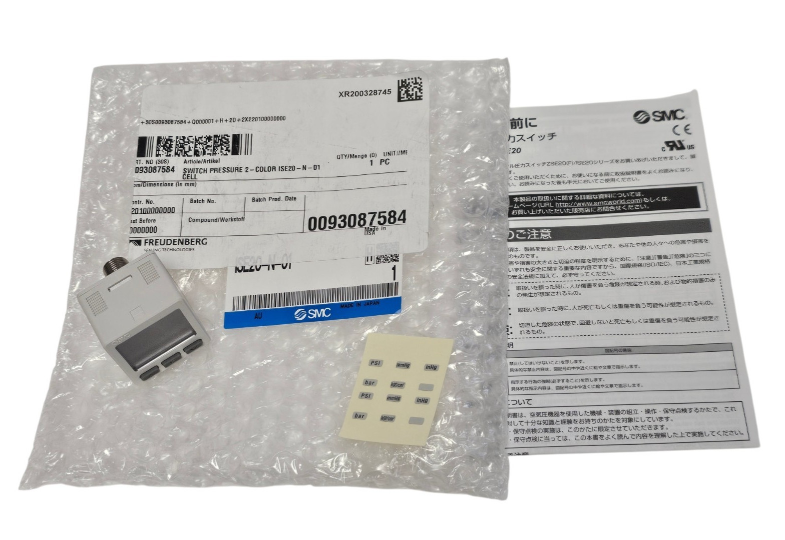 NEW SMC ISE20-N-01 DIGITAL PRESSURE SWITCH ISE20N01 (-0.1 TO 1 MPA)