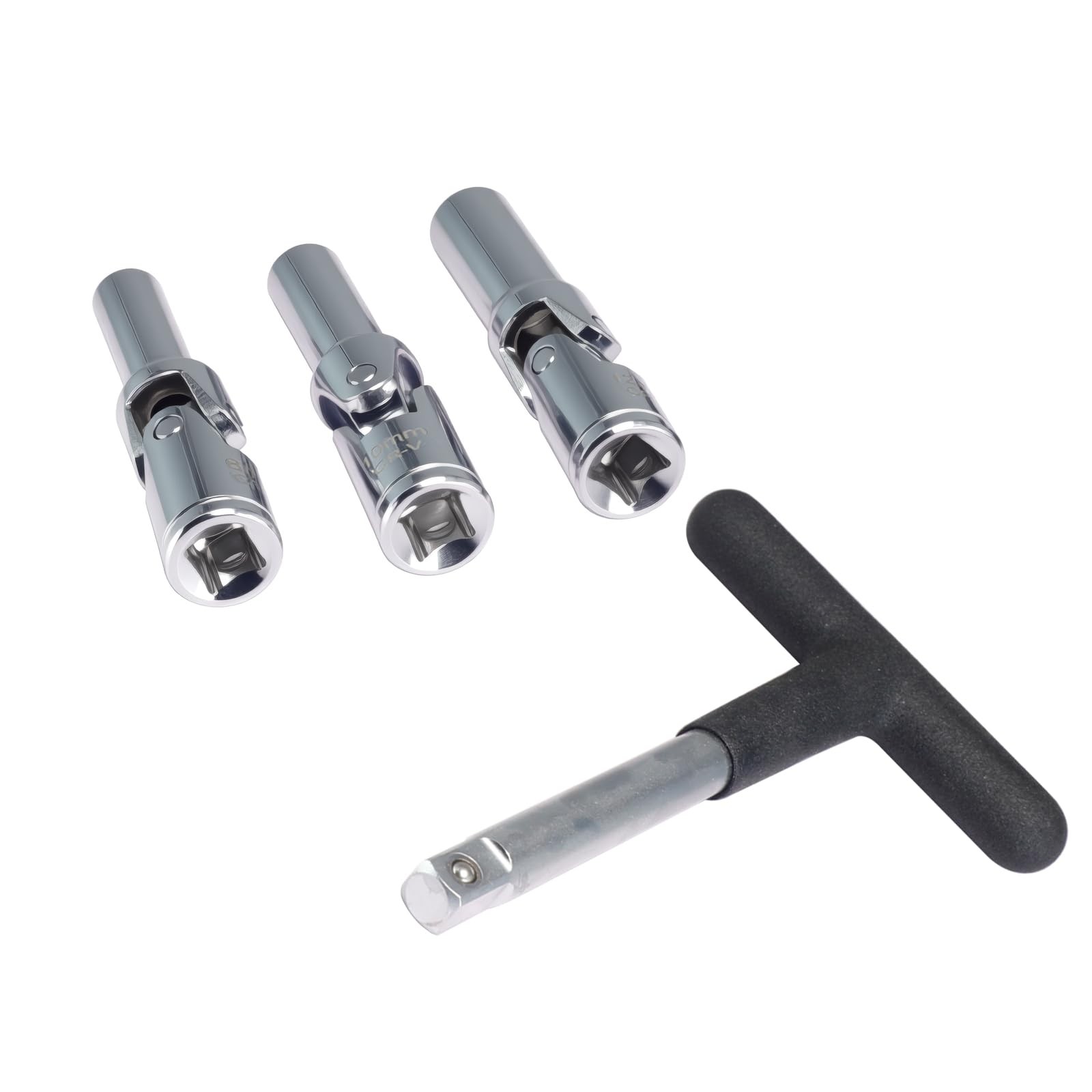 Glow Plug Socket Set 4set with 3/8" Dr T-Bar, Glow Plug Sizes (8mm, 10mm, 12m...