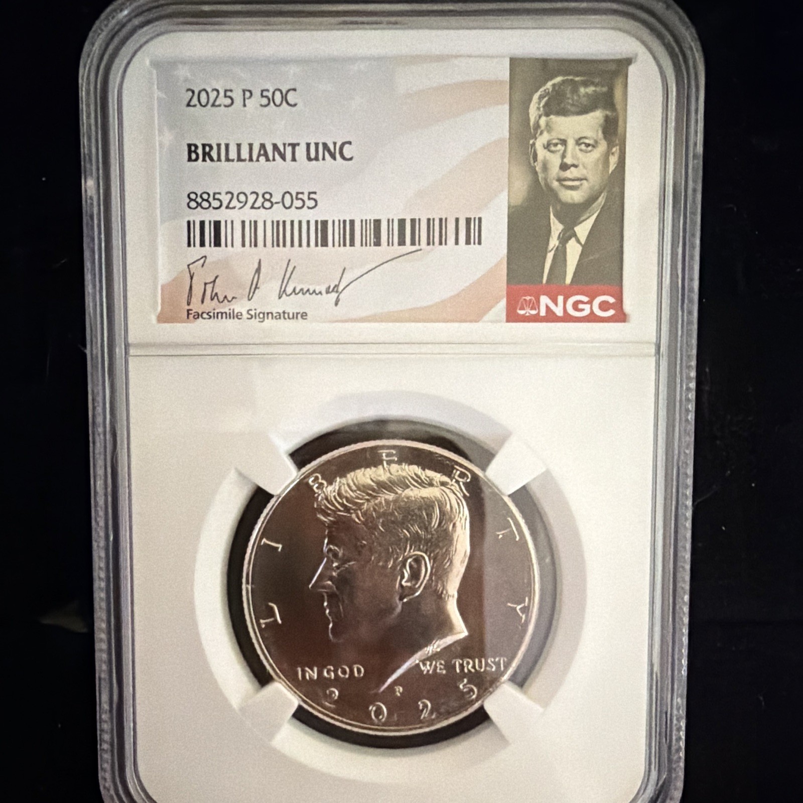 2025-P Kennedy Half Dollar 50C Philadelphia Business Strike NGC Brilliant Unc
