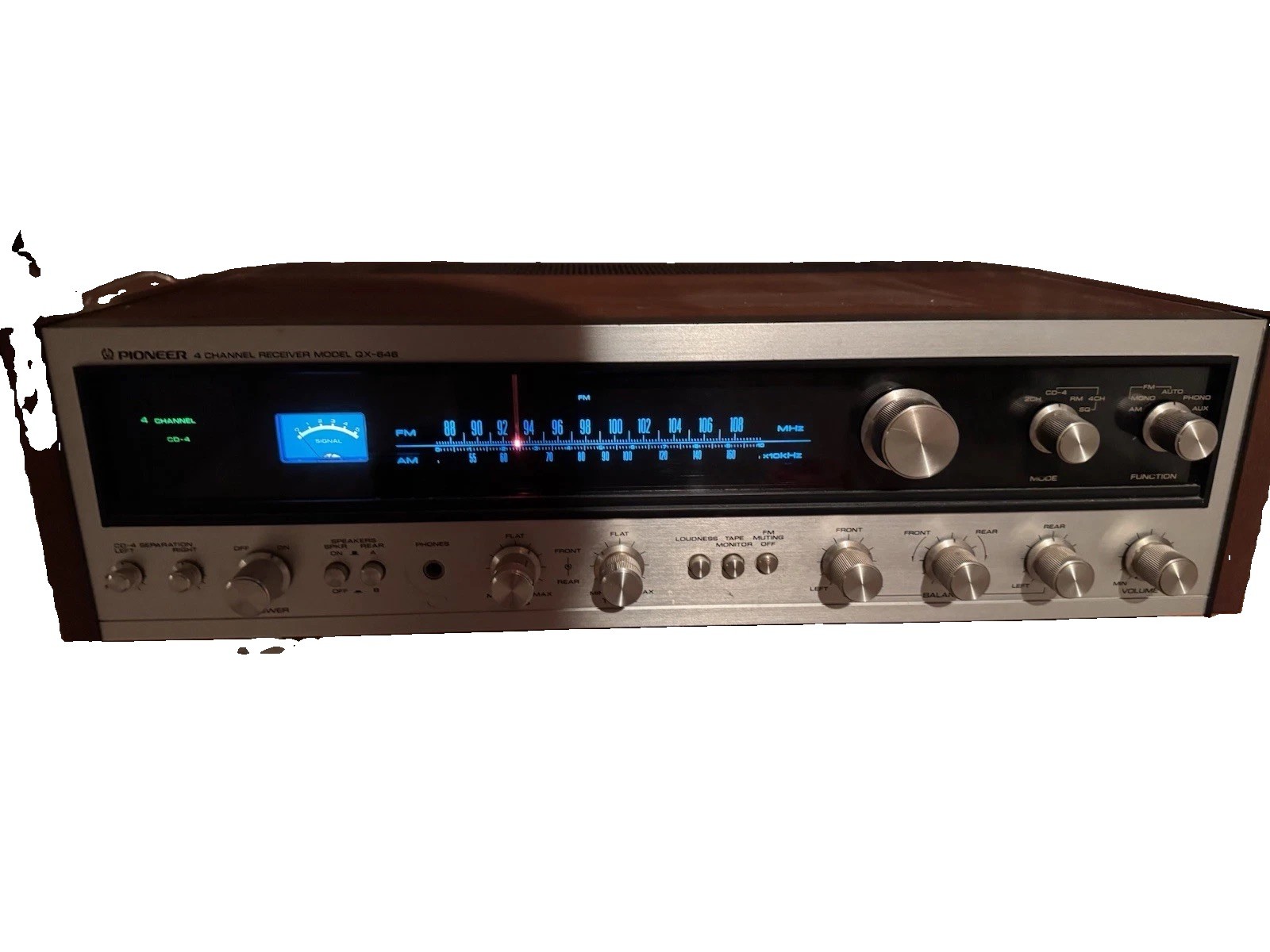 PIONEER QX-646 Vintage Wood Quad 4 Channel Receiver With Matching Speakers!