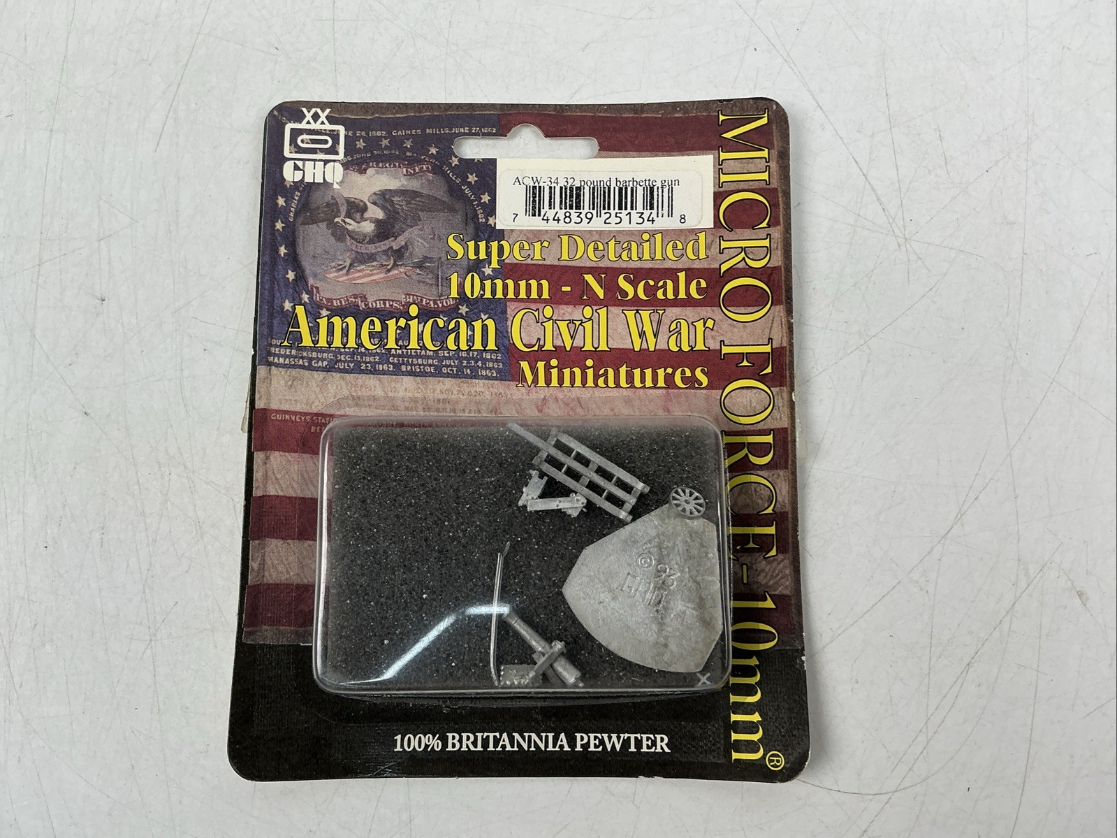GHQ N Scale Micro Force 10mm 32 Pound Barbette Gun American Civil War Miniatures
