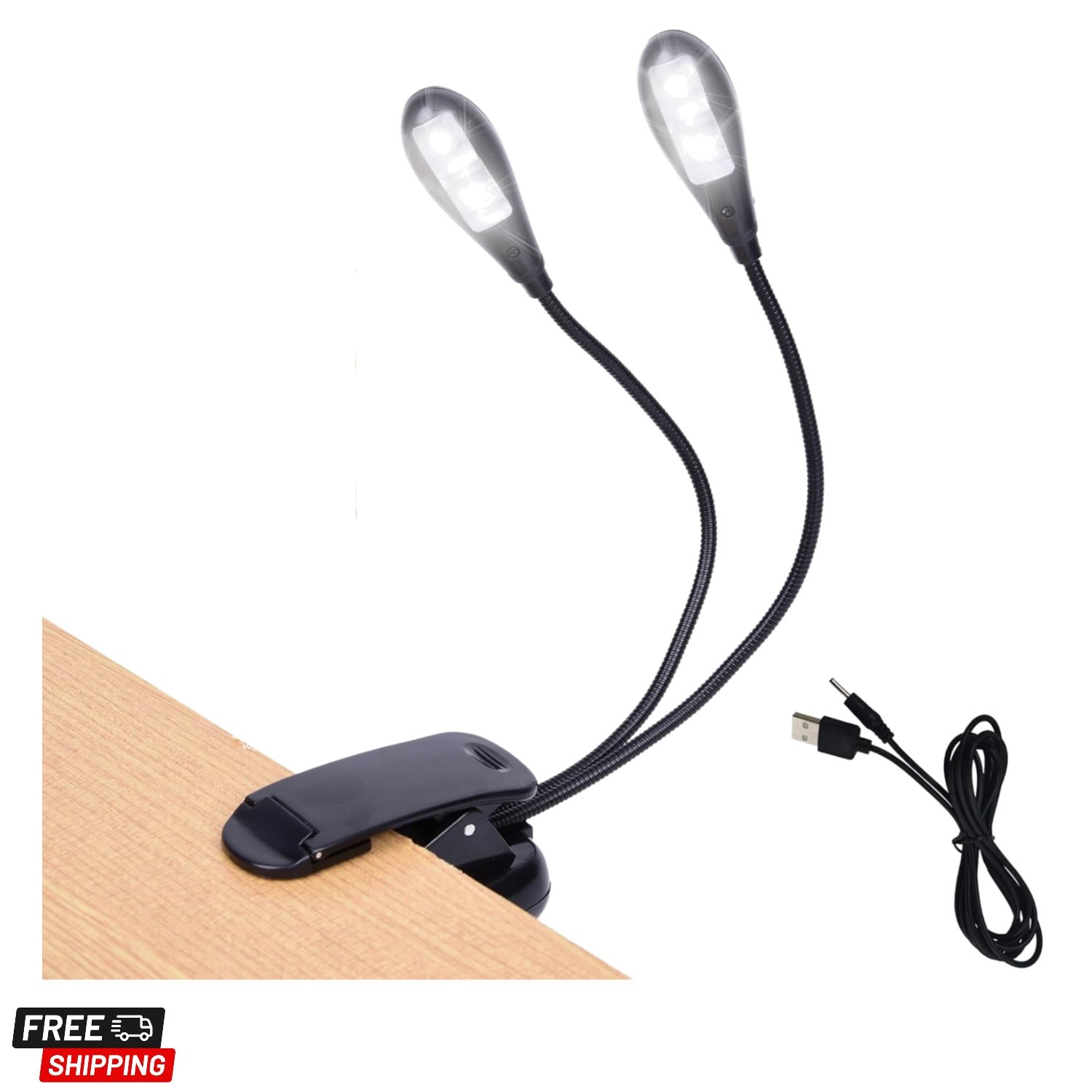 Music Stand Light, 1/2/4/10 Pack Clip on LED Book Lights, USB and AAA Battery...