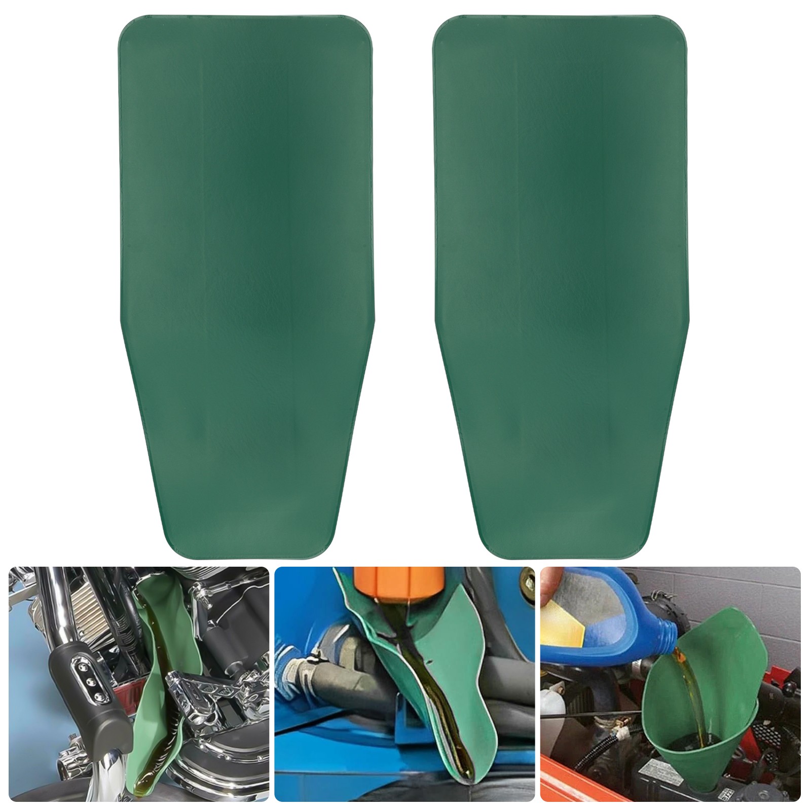 2 PCS Reusable Flexible Oil Drain Funnel Spill-Free Fluid Change Tool Universal