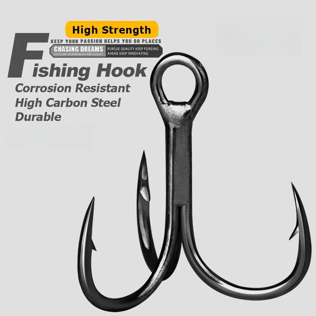 LOT Fishing Treble Hooks Black 25~100Pcs Saltwater Strong Fishing Triple Hooks